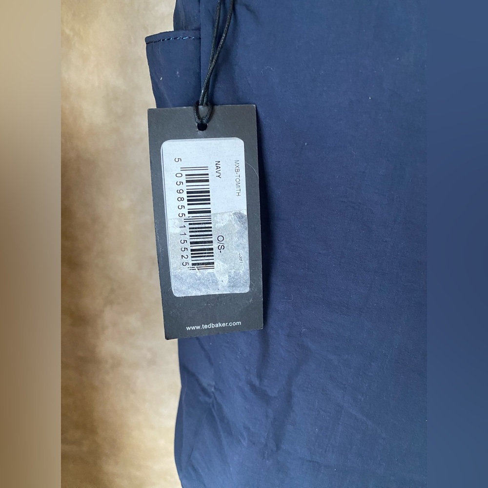 Ted Baker London Navy Blue Roll-Top Backpack NWT OSFM Adjustable - Picture 7 of 11